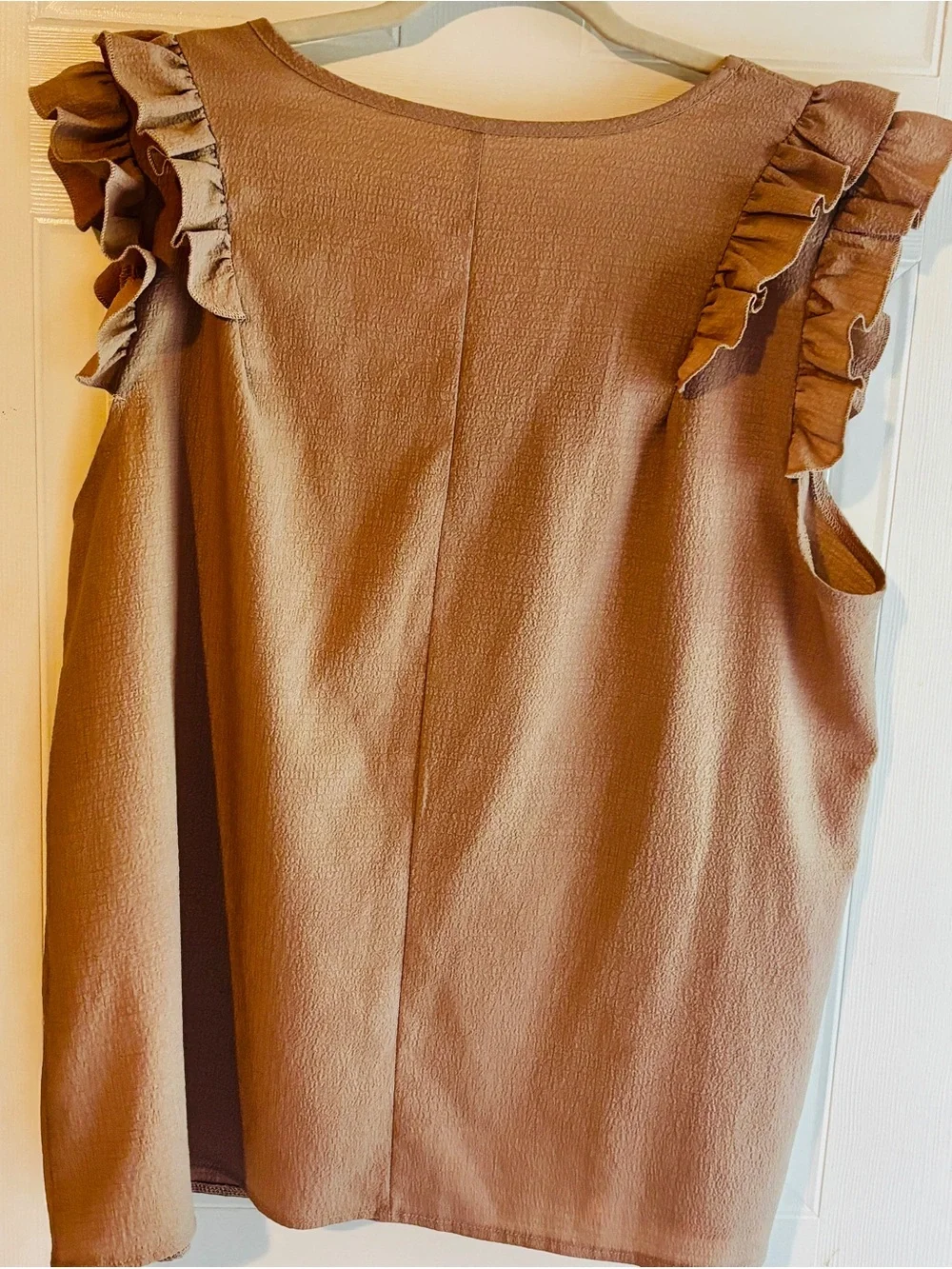 Emery Rose 2XL Brown Textured Ruffle Sleeve Matching Shorts Set